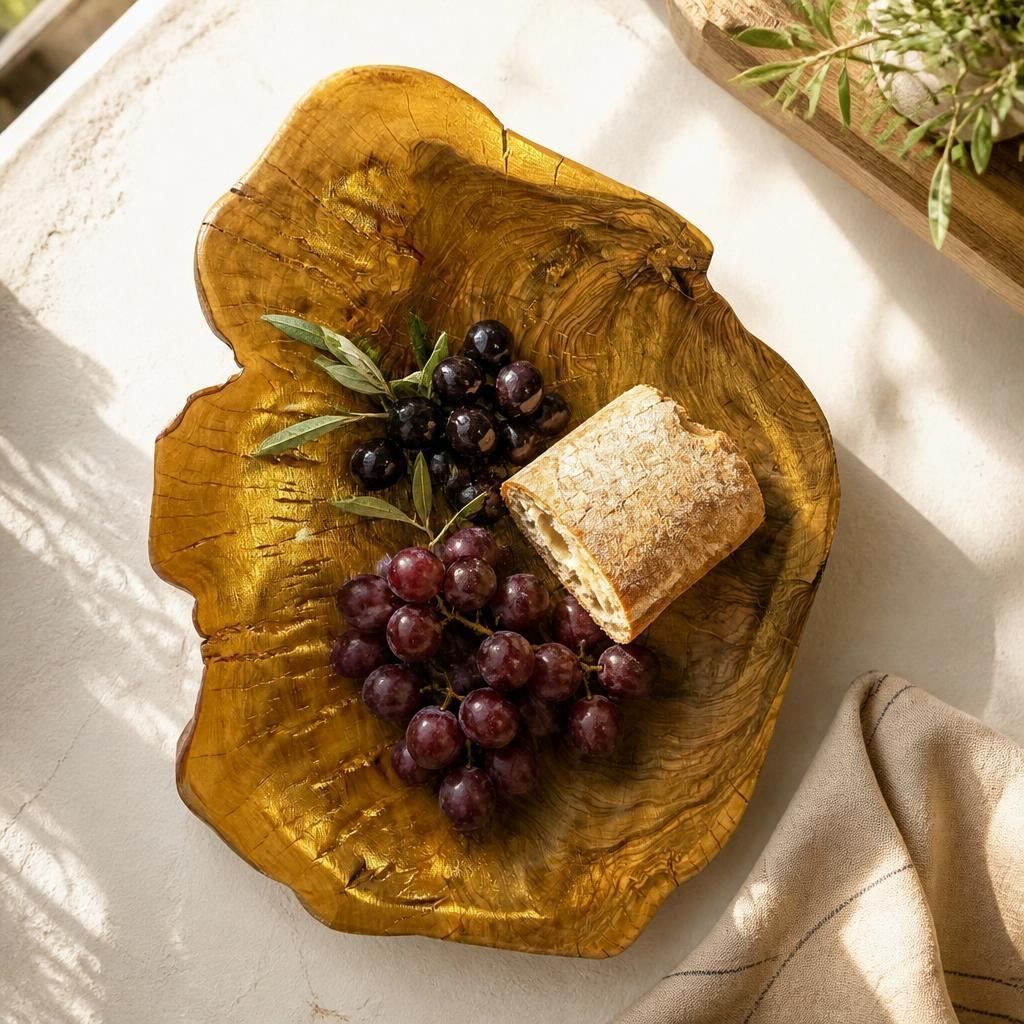 Large Shallow Olive Wood Bowl/Platter