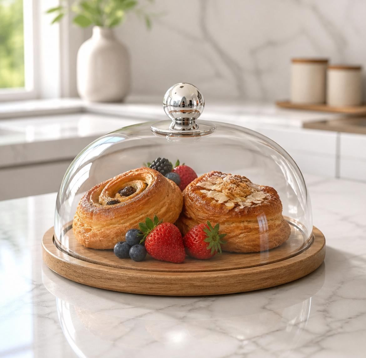 Handmade Wooden Cake & Serving Dome