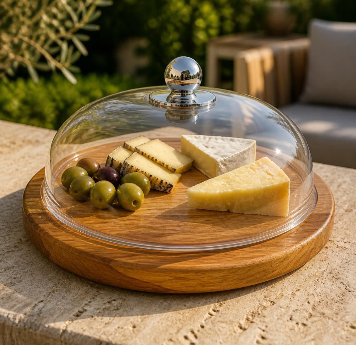 Handmade Cheese Board with Dome