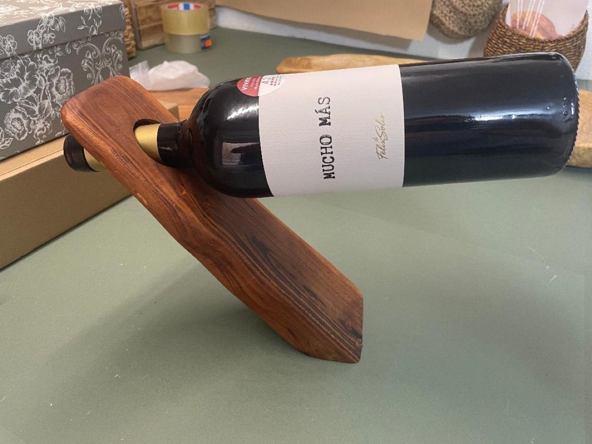 Almond Wood Floating Wine Holder