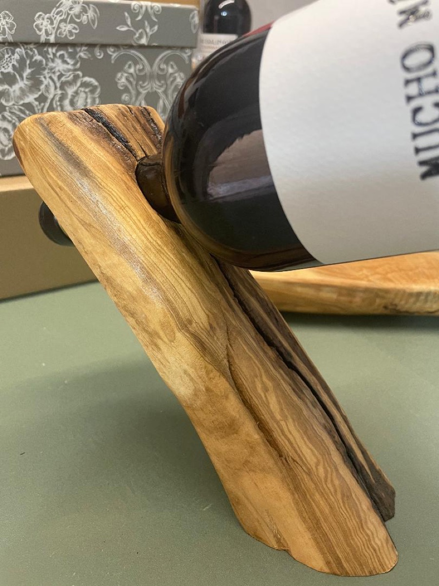 Floating Wine Holder — Olive Wood