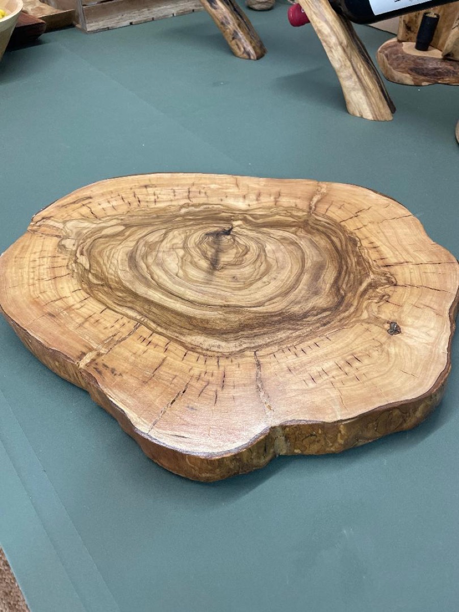 Large Round Olive Wood Board