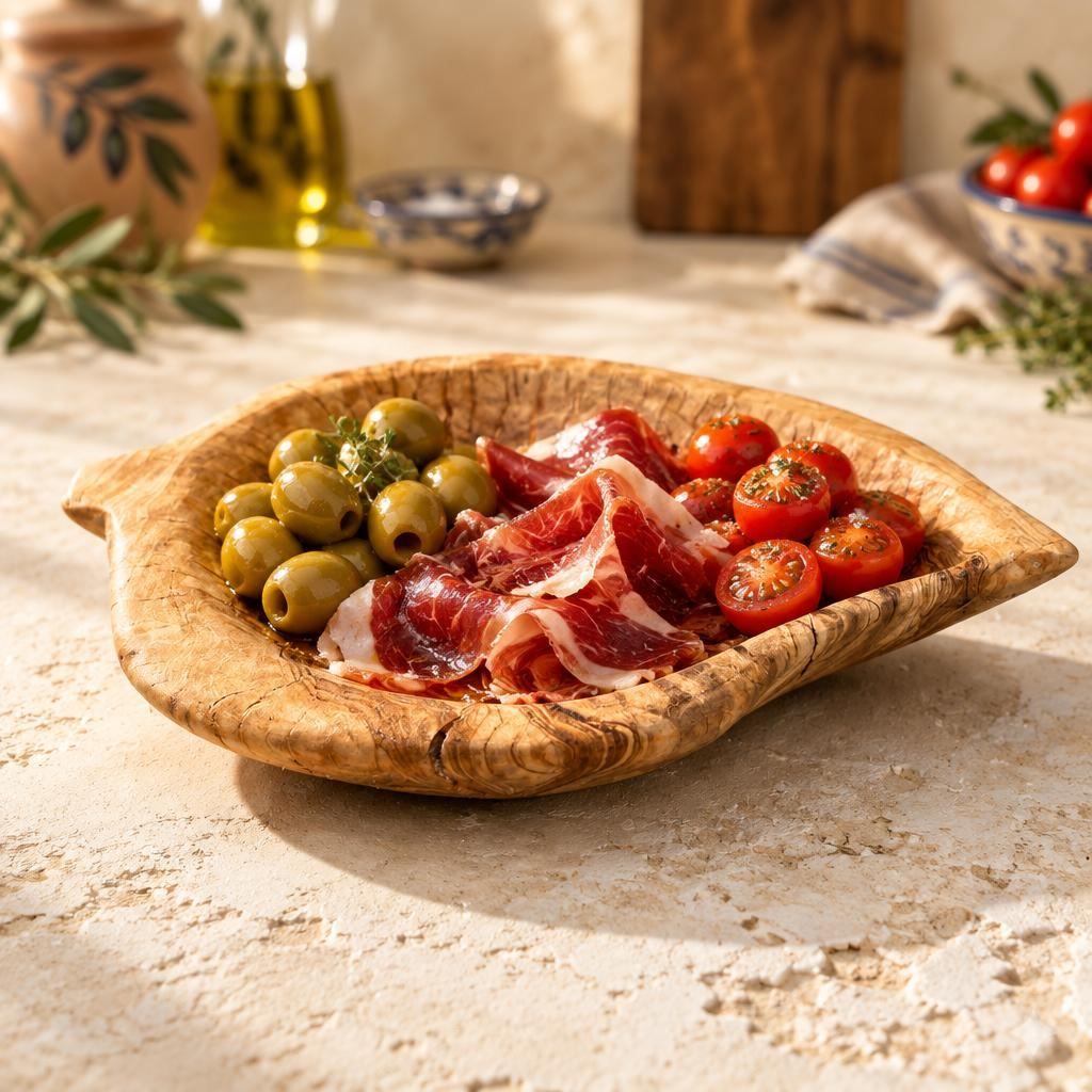 Olive Wood Leaf Bowl