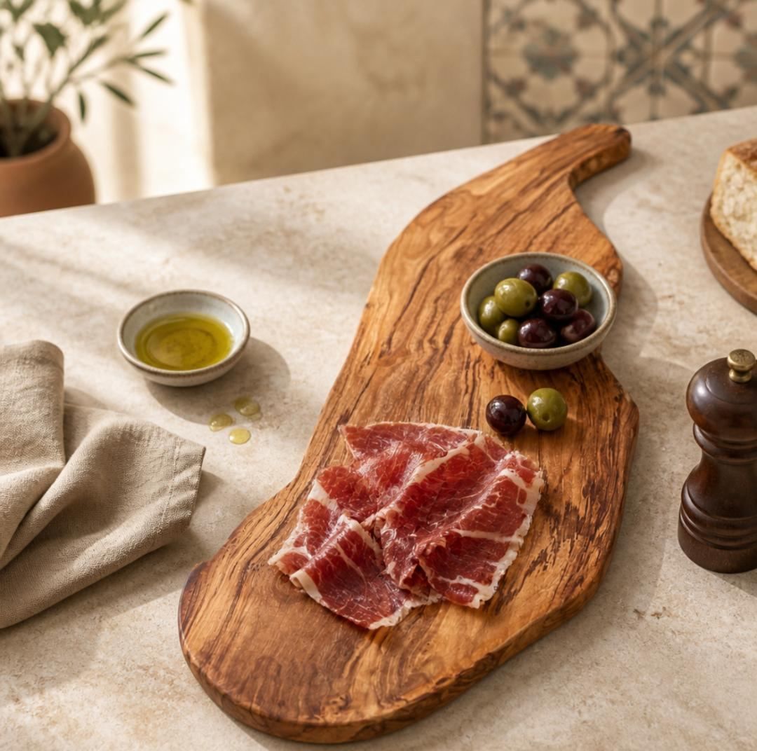 Long Olive Wood Serving Platter