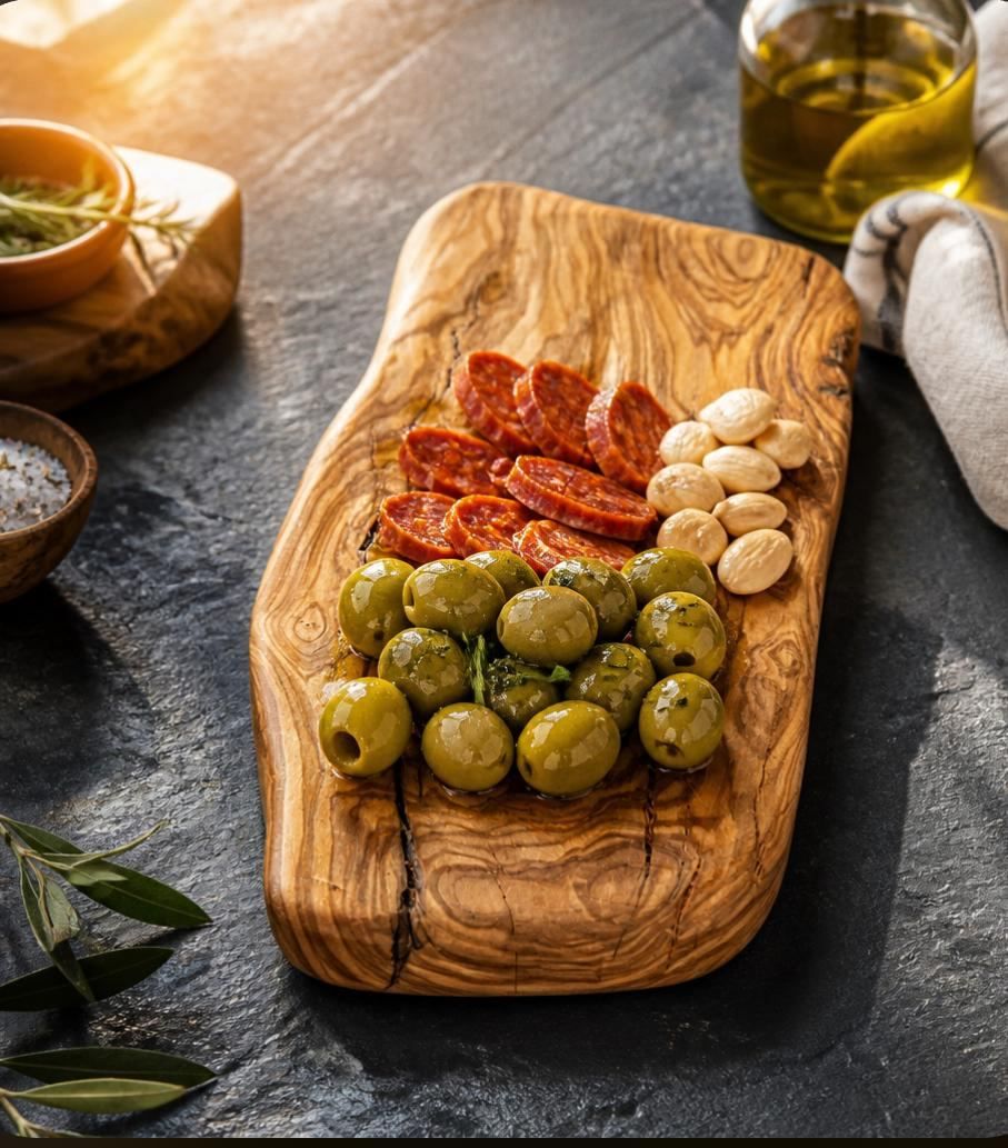 Handmade Olive Wood Tapas Platter